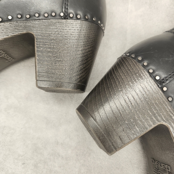 Dansko ankle boots women's 8.5 black leather Shayna clogs scandinavian new $190 - Picture 12 of 16